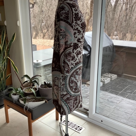 Papillon jersey knit 3/4 sleeve, multi coloured print dress size M - Picture 5 of 7